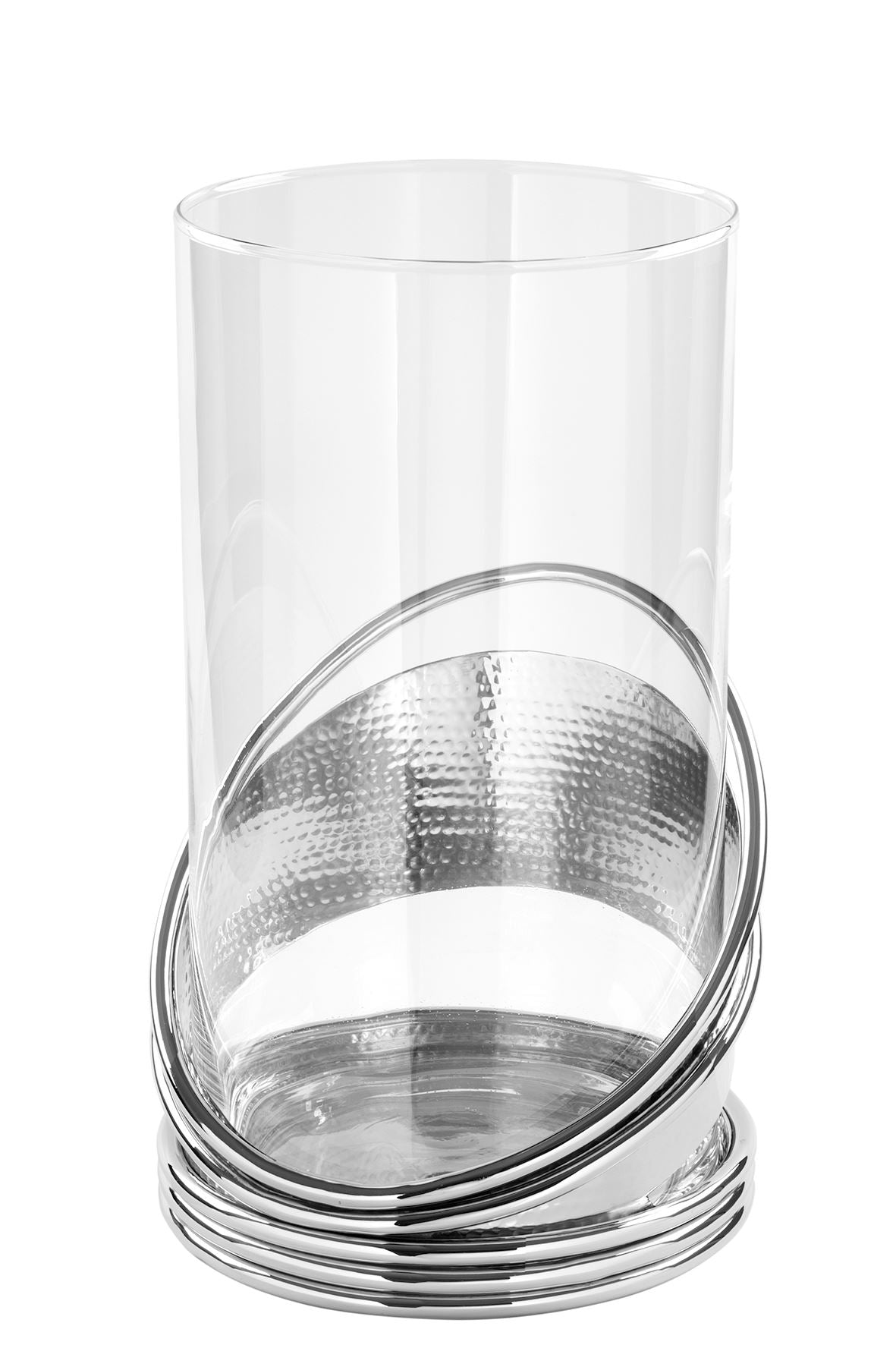 Fink Windlicht Colette silberfarben Glas, vernickelt Höhe 30 cm