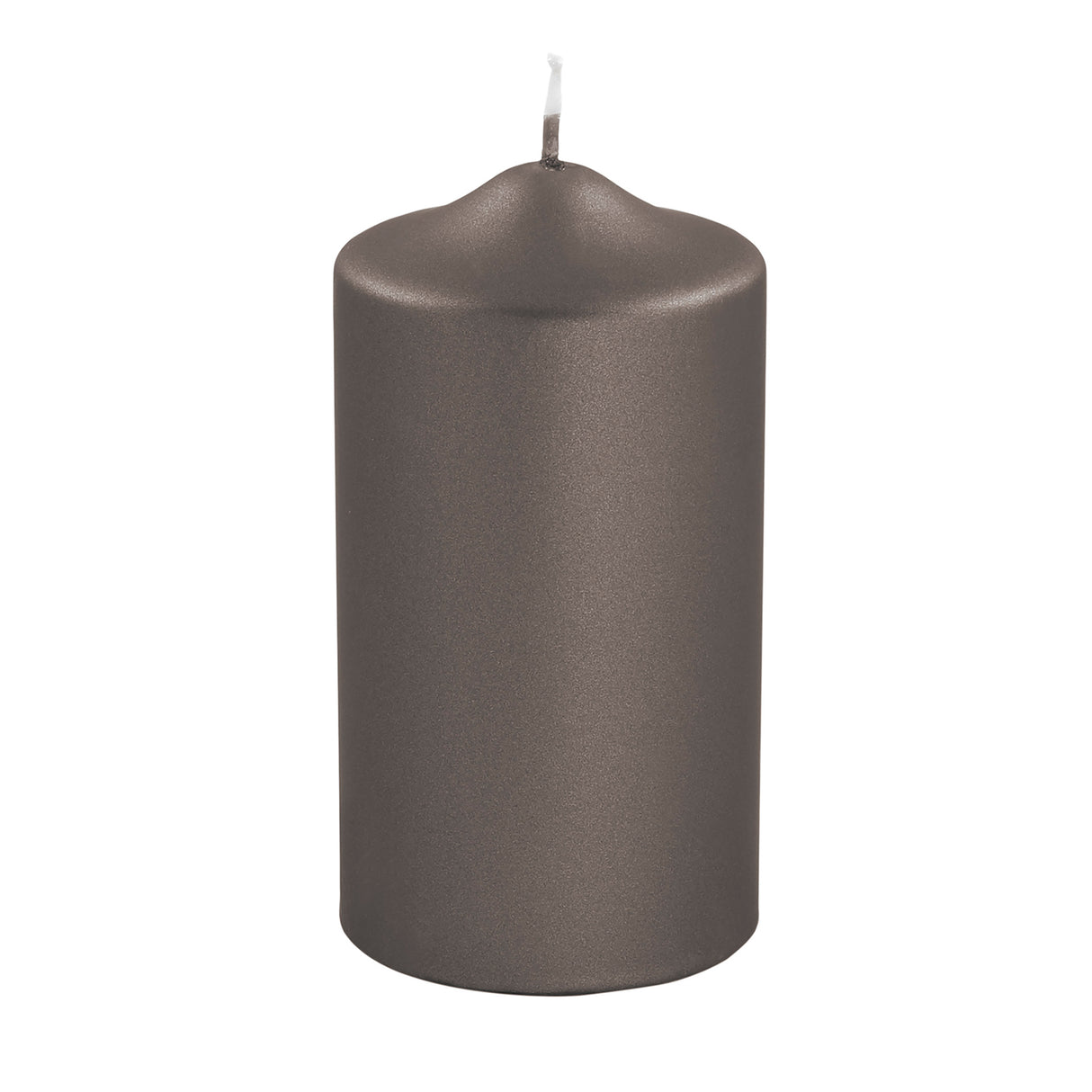 Fink metallic Stumpenkerze Candle mocca Paraffin Höhe 15 cm