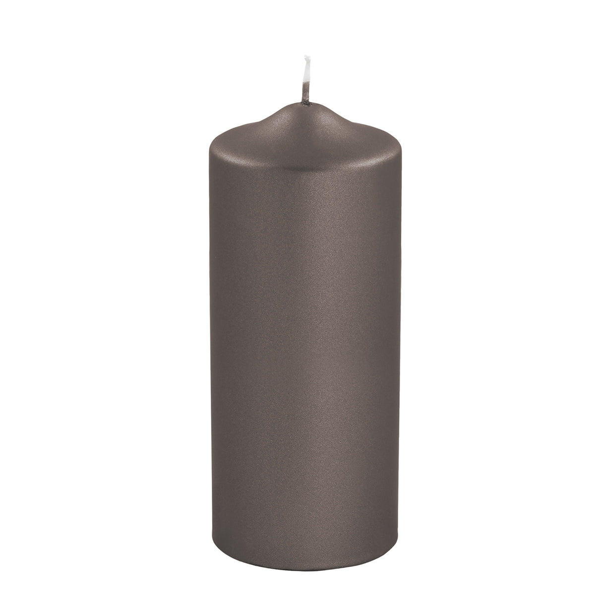 Fink metallic Stumpenkerze Candle mocca Paraffin Höhe 20 cm