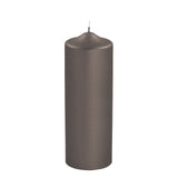 Fink metallic Stumpenkerze Candle mocca Paraffin Höhe 25 cm