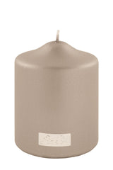 Fink metallic Stumpenkerze Candle stein Paraffin Höhe 10 cm