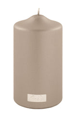 Fink metallic Stumpenkerze Candle stein Paraffin Höhe 15 cm