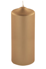 Fink metallic Stumpenkerze Candle gold Paraffin Höhe 20 cm