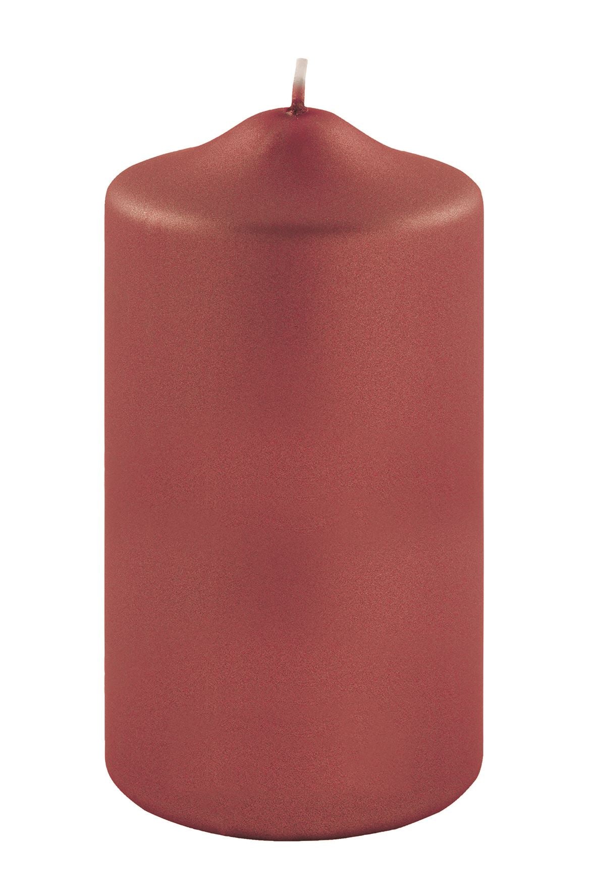 Fink metallic Stumpenkerze Candle rot Paraffin Höhe 15 cm