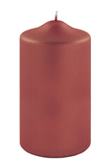 Fink metallic Stumpenkerze Candle rot Paraffin Höhe 15 cm