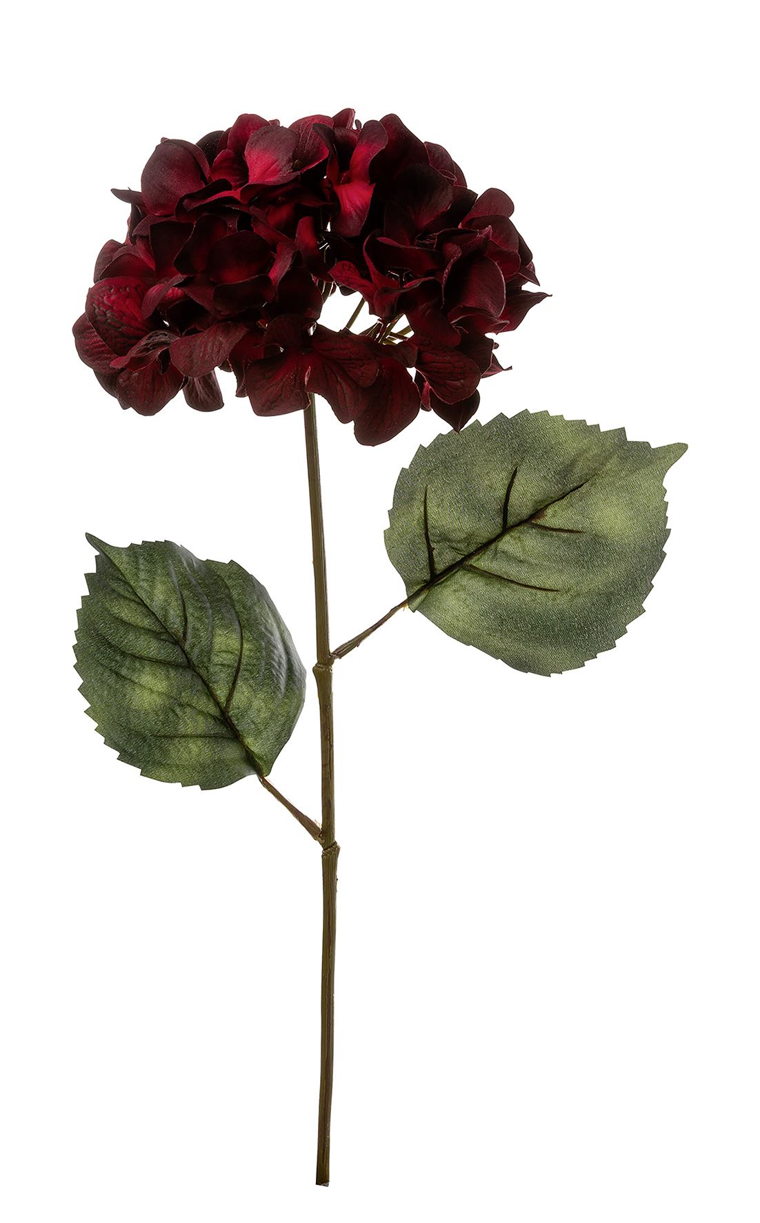 Fink Kunstblume Hortensie dunkel rot Kunstfasern Höhe 48 cm