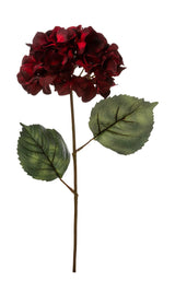 Fink Kunstblume Hortensie dunkel rot Kunstfasern Höhe 48 cm