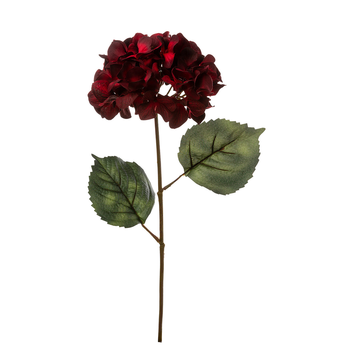 Fink Kunstblume Hortensie dunkel rot Kunstfasern Höhe 48 cm