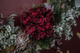 Fink Kunstblume Hortensie dunkel rot Kunstfasern Höhe 68 cm