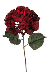 Fink Kunstblume Hortensie dunkel rot Kunstfasern Höhe 68 cm