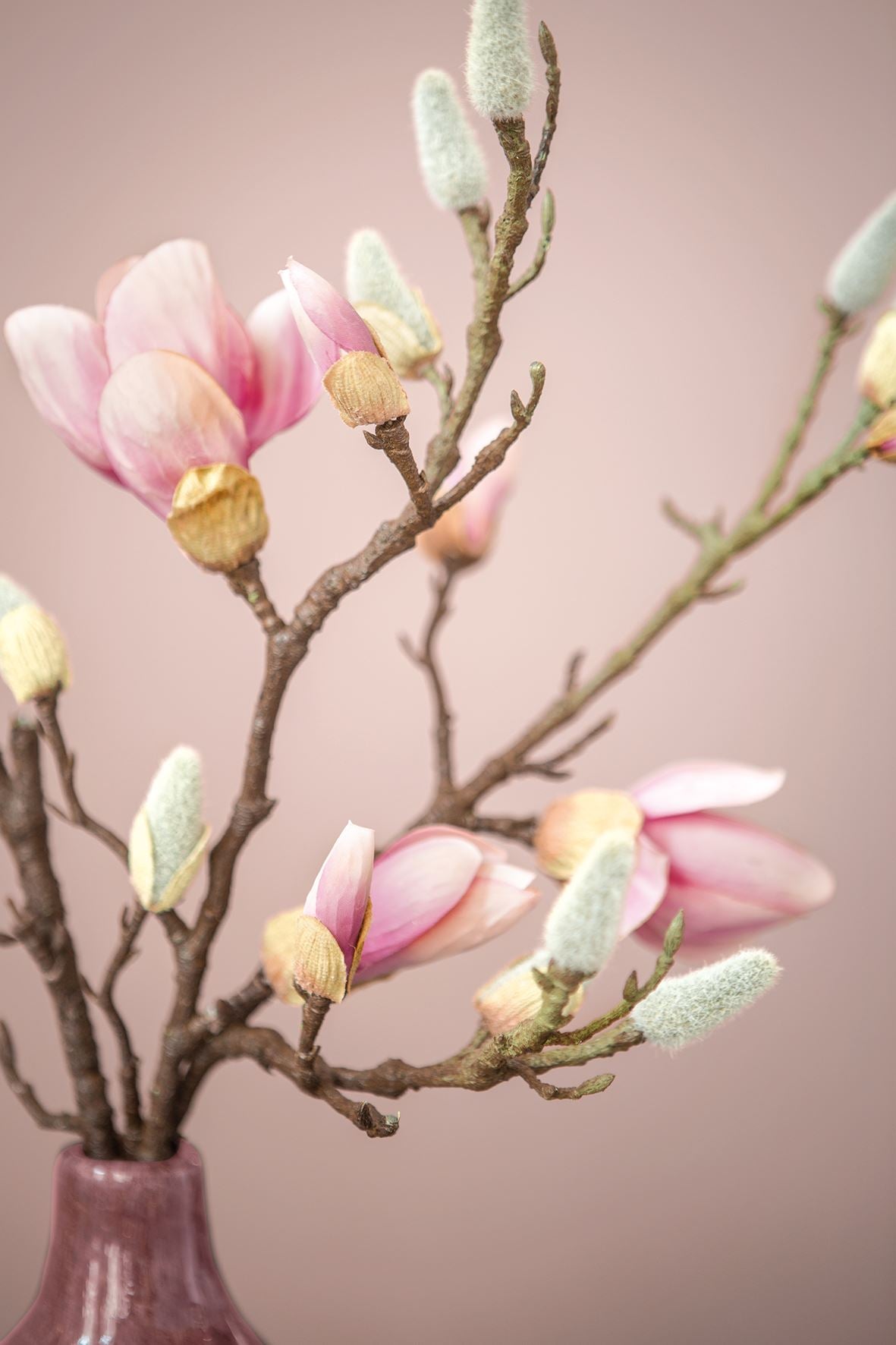 Fink Kunstblume Magnolienzweig amaranth pink Kunstfasern Höhe  cm