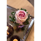 Fink Kunstblumenstrauß Tessa creme, grün, pink, rose Kunstfasern Höhe 15 cm
