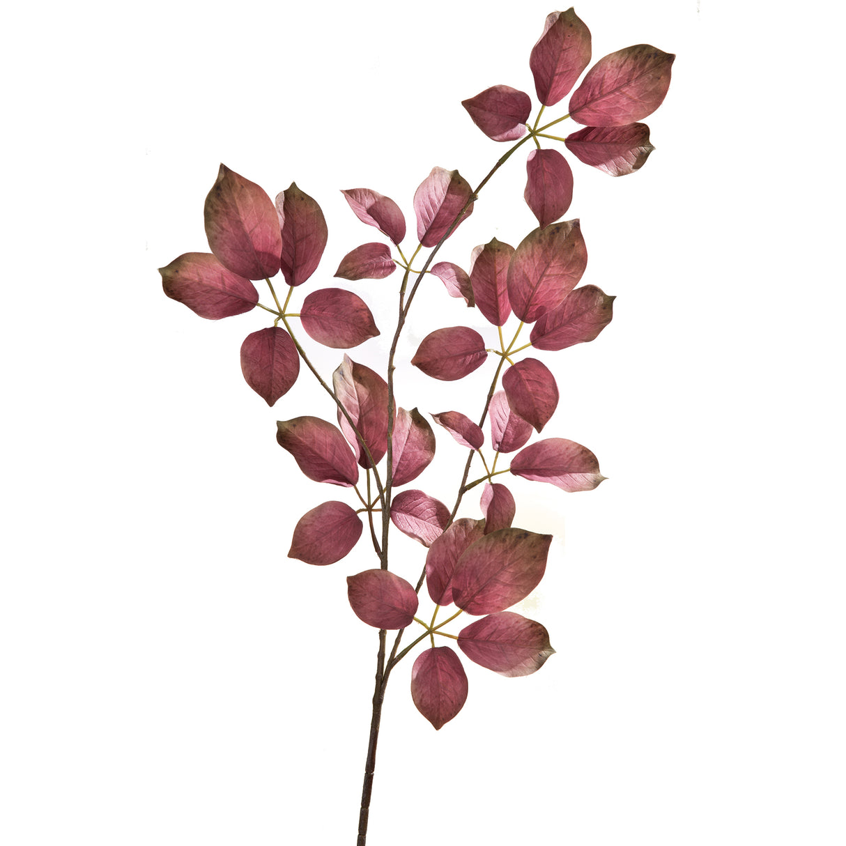 Fink Kunstblume Blätterzweig dunkel pink, grün Kunstfasern Höhe  cm