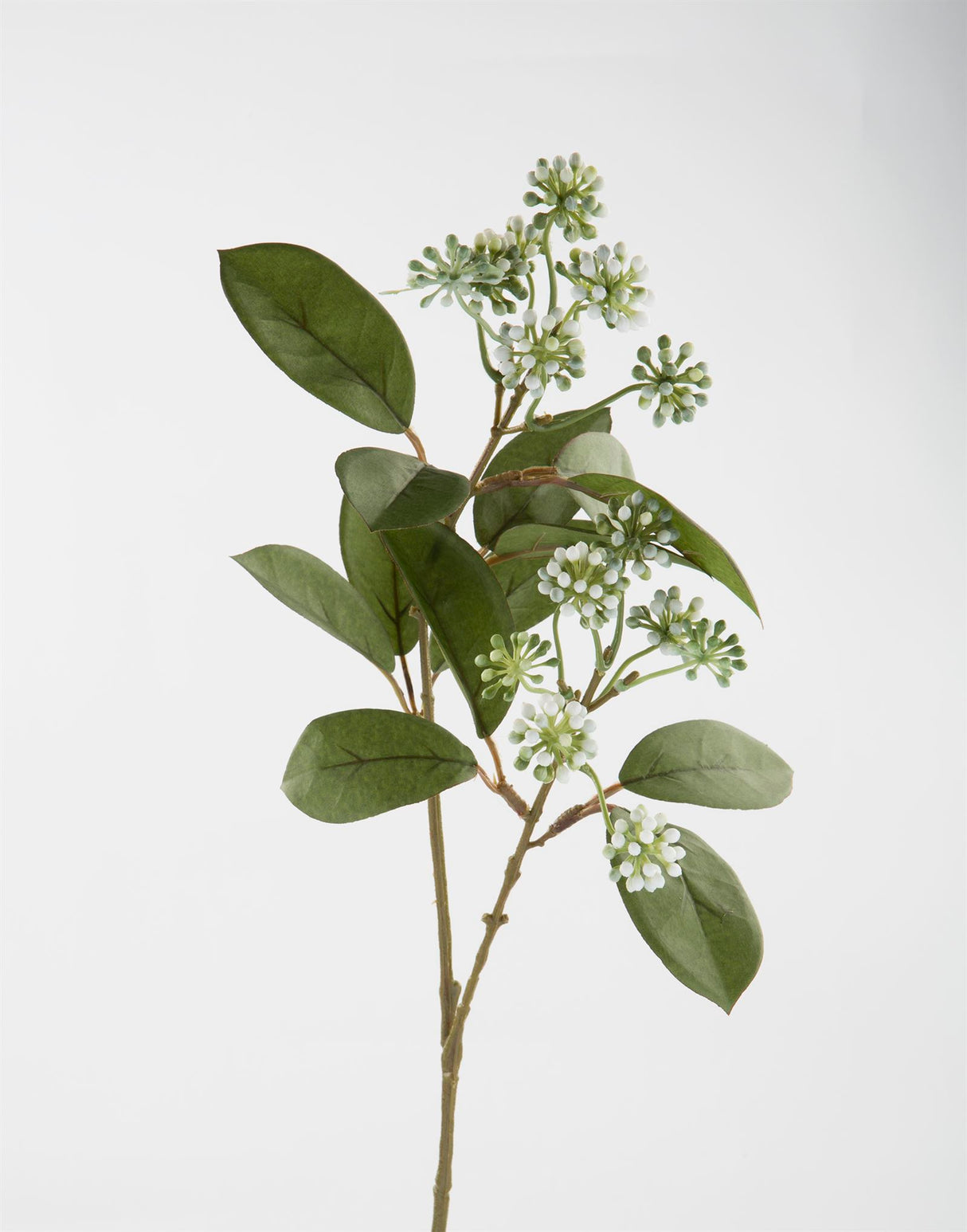 Fink Kunstblume Zweig braun, grün, weiß Kunstfasern Höhe 58 cm