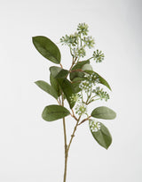 Fink Kunstblume Zweig braun, grün, weiß Kunstfasern Höhe 58 cm