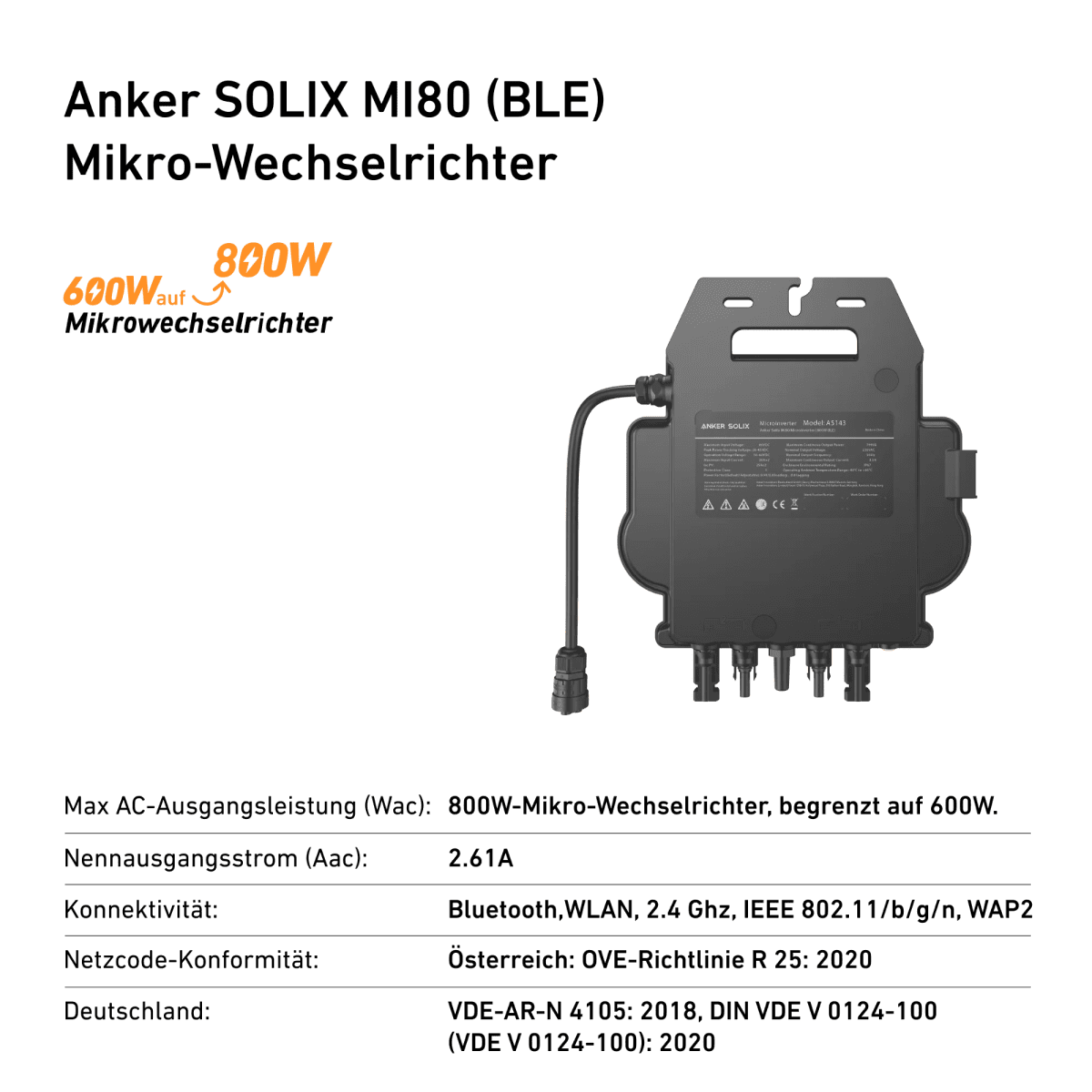 Anker SOLIX Balkonkraftwerk 2× RS50B Panel 540W, Mikro-Wechselrichter 600W/800W, Bodenhalterungen-0% MwSt. (gem. § 12 Abs. 3 UStG)