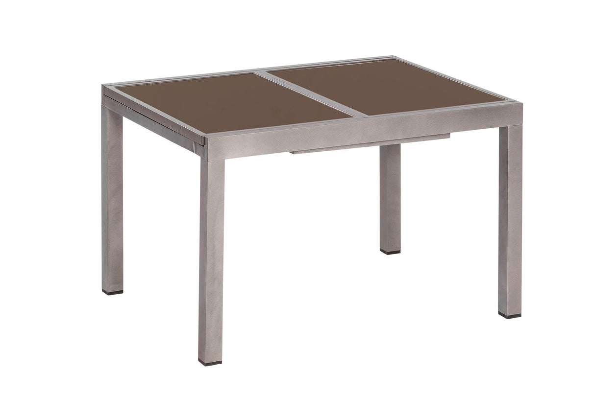 Merxx Gartentisch ausziehbar Aluminium, Glas graphit 120 cm x 90 cm x 75 cm
