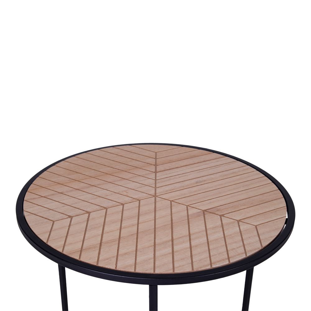 House Nordic Beistelltisch Bergamo Metall schwarz gemustert rund 40 x45 cm