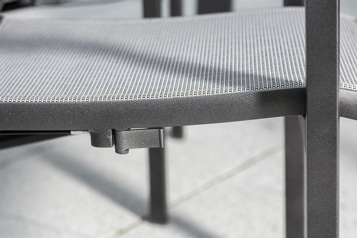 Merxx Gartensessel San Remo verstellbar Aluminium, Textil graphit, grau 77 cm x 58 cm x 111 cm