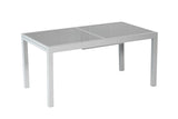Merxx Gartentisch ausziehbar Aluminium, Glas silber 180 cm x 100 cm x 75 cm