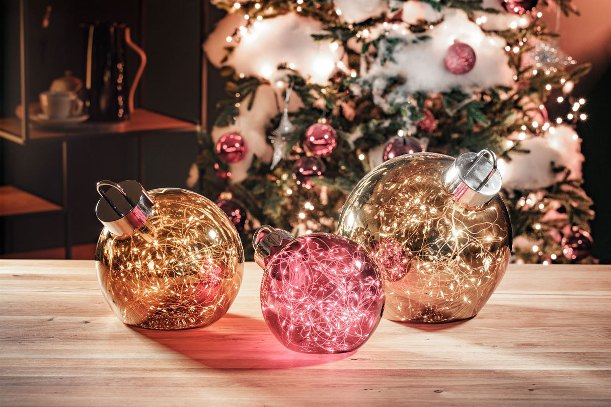 Sompex LED Dekoleuchte Ornament Große Weihnachtskugel mit Beleuchtung gold 30 cm