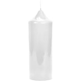 Fink gelackte Stumpenkerze Altar weiß Paraffin Höhe 20 cm
