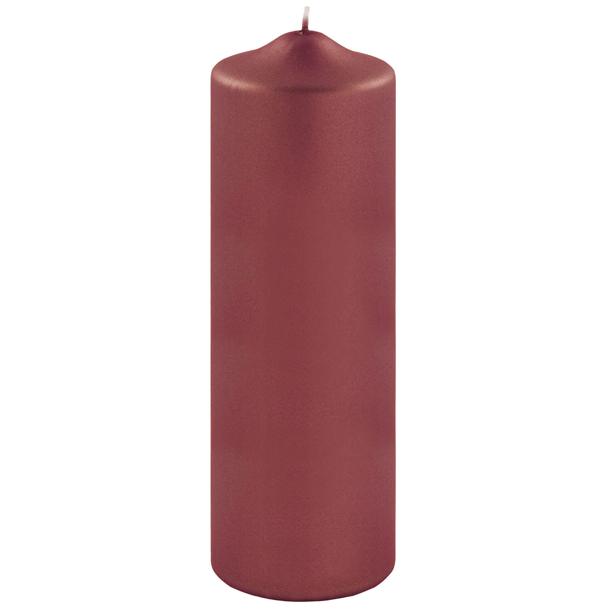 Fink metallic Stumpenkerze Candle dunkelrot Paraffin Höhe 25 cm