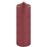 Fink metallic Stumpenkerze Candle dunkelrot Paraffin Höhe 25 cm