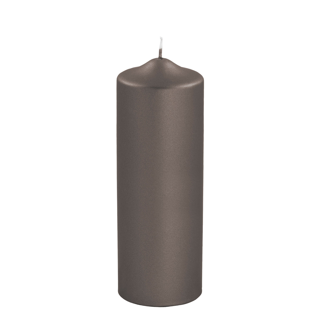 Fink metallic Stumpenkerze Candle mocca Paraffin Höhe 25 cm