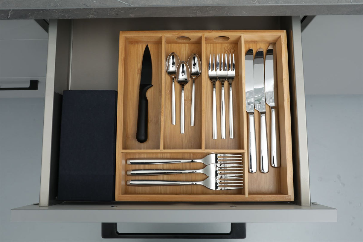 Terra Home Besteckkasten 5 Schublade Geschirrkasten Bambus braun