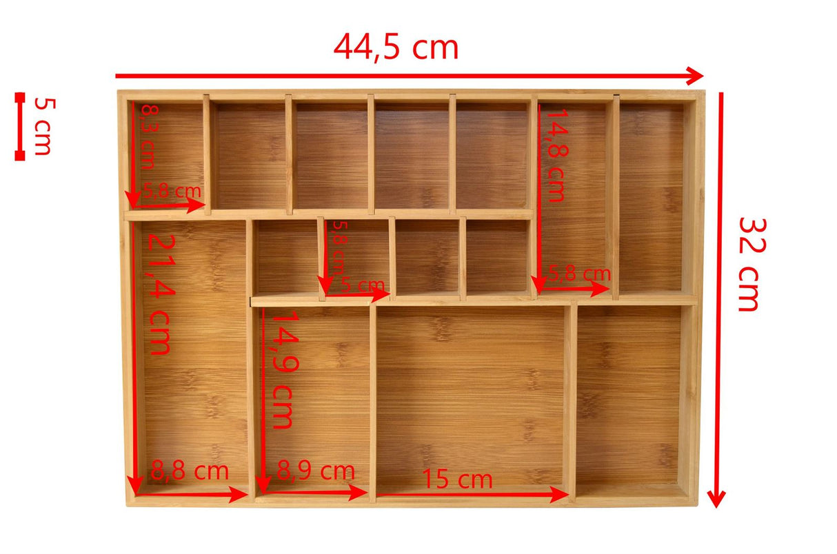 Elbmöbel Bambus Organizer Schublade Besteckkasten braun