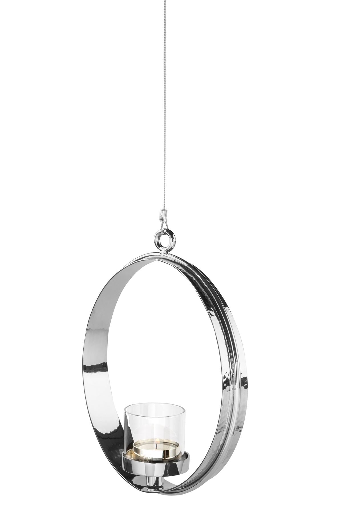 Fink Teelichthalter Colette silber Eisen, vernickelt , Glas Höhe 34 cm