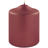 Fink metallic Stumpenkerze Candle dunkelrot Paraffin Höhe 10 cm