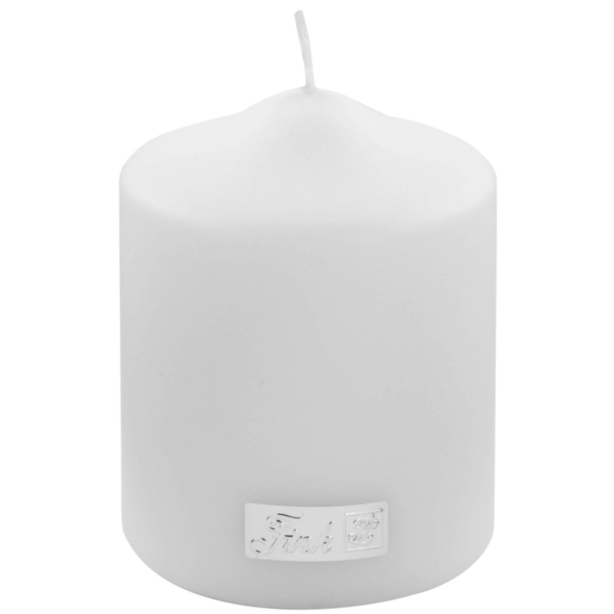Fink metallic Stumpenkerze Candle weiß Paraffin Höhe 10 cm