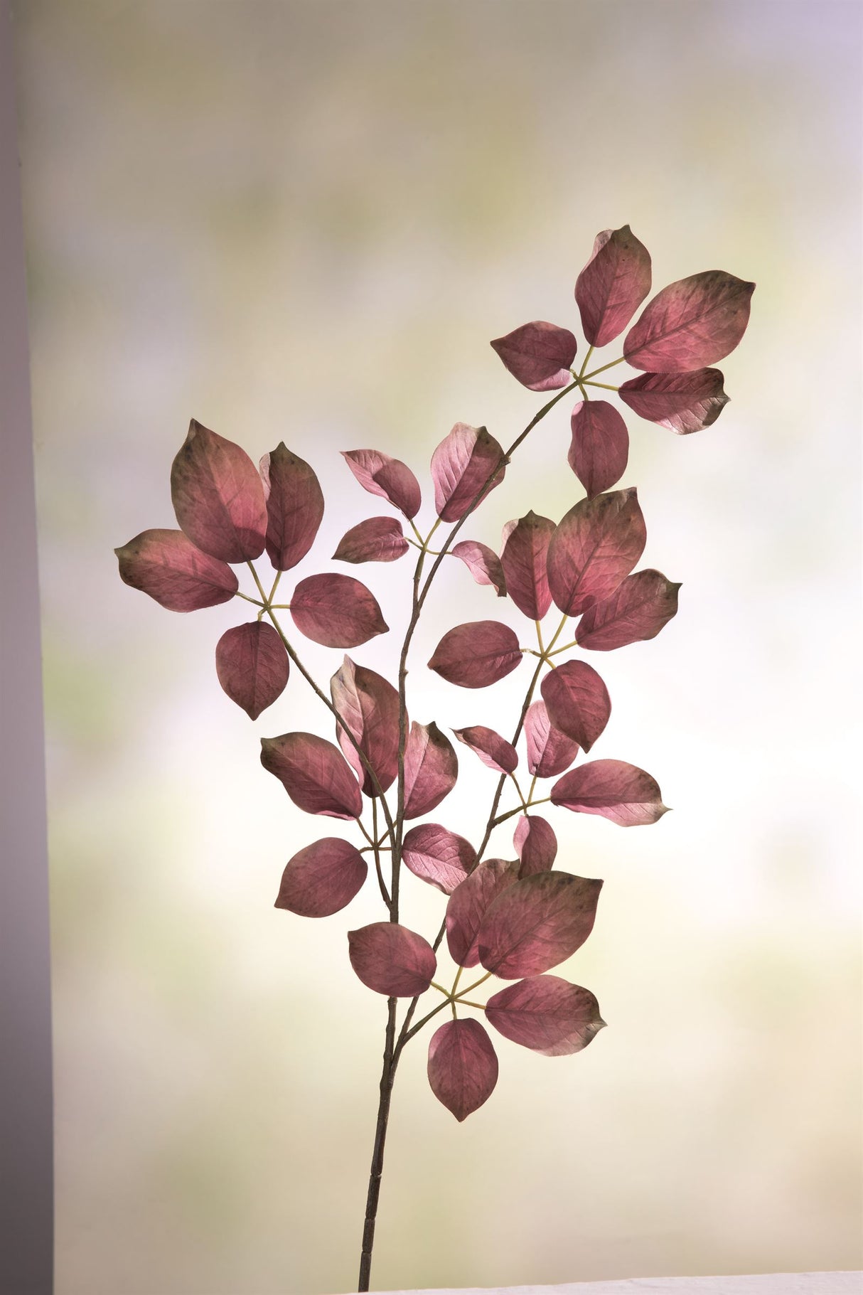 Fink Kunstblume Blätterzweig dunkel pink, grün Kunstfasern Höhe  cm