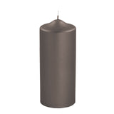 Fink metallic Stumpenkerze Candle mocca Paraffin Höhe 20 cm
