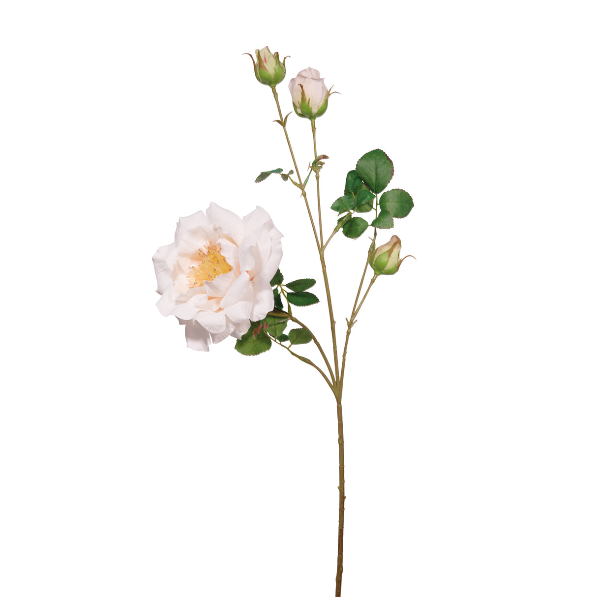 Fink Kunstblume Rose weiß Kunstfasern Höhe 64 cm