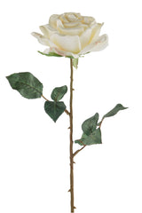 Fink Kunstblume Rose weiß Kunstfasern Höhe 66 cm