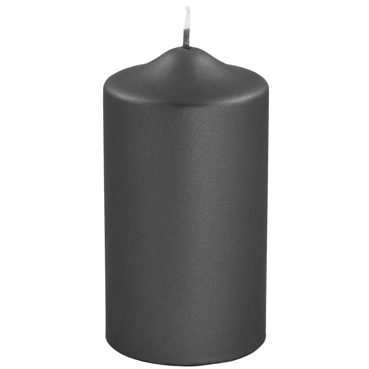 Fink metallic Stumpenkerze Candle schwarz Paraffin Höhe 15 cm