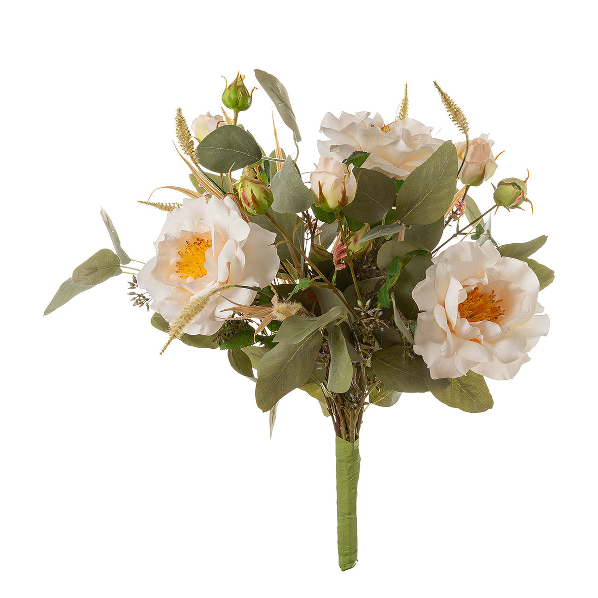 Fink Kunstblumenstrauß Nia creme, grün, weiß Kunstfasern Höhe 60 cm