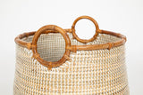 Terra Home Seegras Korbset Rattan Ø42 und Ø 34 grün weiß