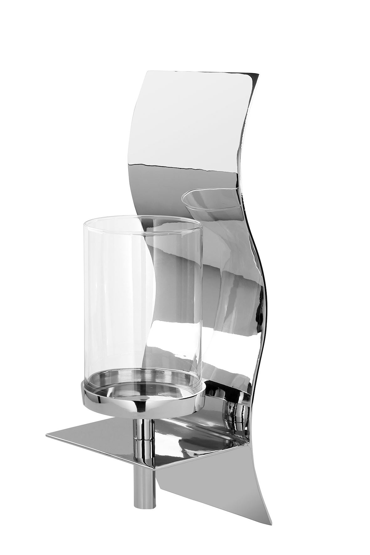 Fink Wandleuchter Wave silberfarben Aluminium, Glas, vernickelt Höhe 51 cm