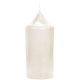 Fink gelackte Stumpenkerze Altar creme Paraffin Höhe 15 cm