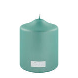 Fink metallic Stumpenkerze Candle türkis Paraffin Höhe 10 cm