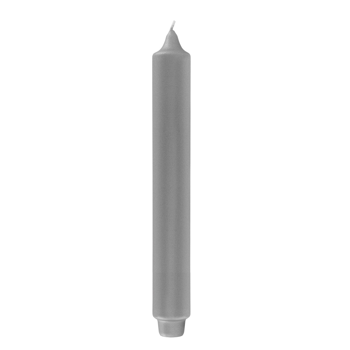 Fink metallic Stabkerze Candle grau Paraffin Höhe 25 cm