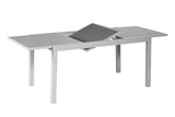 Merxx Gartentisch ausziehbar Aluminium, Glas silber 180 cm x 100 cm x 75 cm