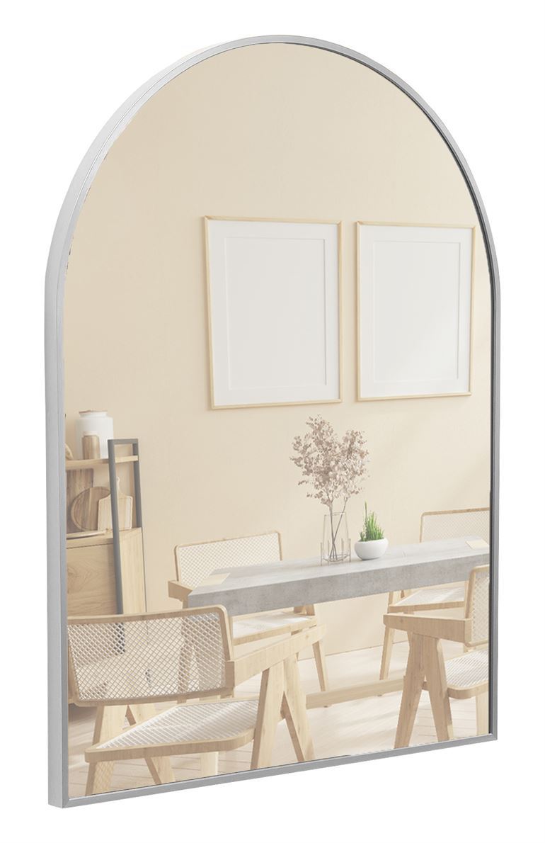 Terra Home Wandspiegel 60x80 silber Metallrahmen Bogenform