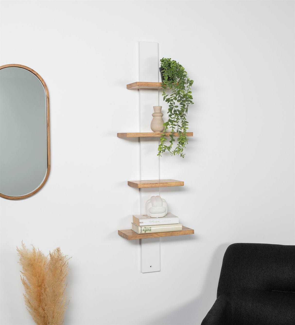 Terra Home Wandregal Esta, mit 4 Ablagen, Weiß