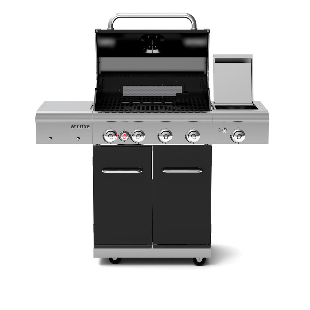 Nexgrill Gasgrill 4-Brenner Deluxe mit Grillrost Heckbrenner und Seitenbrenner