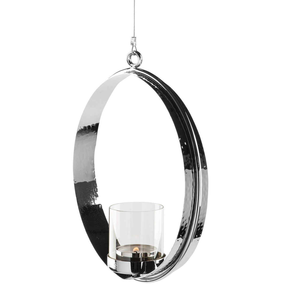 Fink Teelichthalter Colette silber Eisen, vernickelt , Glas Höhe 34 cm